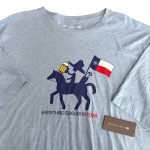 NEW Travis Mathew T Shirt Everything Is Bigger In Texas Blue PimaCotton Mens 2XL